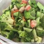 Sautéed Broccoli with Fai Cai and Crab Stick