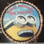1x Minion Dreamy @$58.9 (Size : 9 Inch (12-18 pax)) (Flavours : Chocolate) (Eggless : No) (Big Candles : 1) (Small Candles : 3)