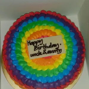 1x Rainbow Wonderland @$45.9 (Size : 9 Inch (12-18 pax) +$33.00) (Big Candles : 9) (Small Candles : 9)
