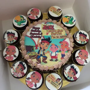 1x Treasure Celebration @$78.9 (Size : Classic (7 Inch Cake + 12 Cupcakes)) (Eggless?: No) (Big Candles: 8) (Small Candles : 5)
