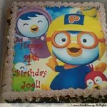 1x PORORO BIRTHDAY @$58.9 (Size : 9 Inch (12-18 pax)) (Flavours : Chocolate) (Big Candles : 4) (Small Candles : 4)
