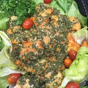 Baked Fish Fillet with Chimichurri Dip