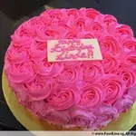 1x Rosette Pink @$38.9 (Size : 9 Inch (12-18 pax) +$19.00) (Flavours : Strawberry) (Eggless: No) (Big Candles : 4) (Small Candles : 3)