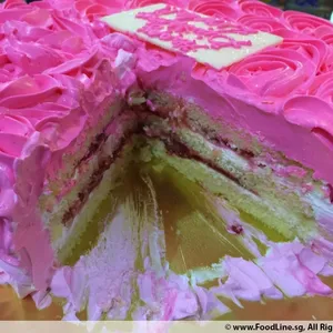 1x Rosette Pink @$38.9 (Size : 9 Inch (12-18 pax) +$19.00) (Flavours : Strawberry) (Eggless: No) (Big Candles : 4) (Small Candles : 3)