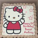 1x KITTY BIRTHDAY @$58.9 (Size : 9 Inch (12-18 pax)) (Flavours : Chocolate) (Eggless : Yes) (Big Candles : 2) (Small Candles : 9)