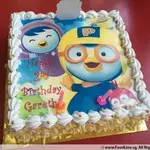 1x PORORO BIRTHDAY @$58.9 (Size : 9 Inch (12-18 pax)) (Flavours : Strawberry) (Big Candles : 1) (Small Candles : 2)