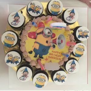 1x Minion Assemble @$78.9 (Size : Classic (7 Inch Cake + 12 Cupcakes)) (Eggless? : No) (Big Candles : 6) (Small Candles : 6)