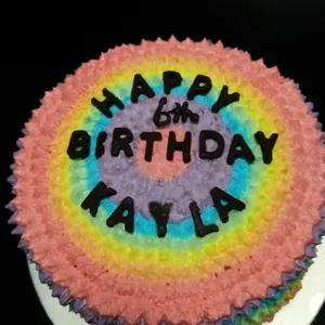 1x Rainbow Cake @$45 (Size: 7 Inches) (Additional Toppings: None) (Additional Fillings: Chocolate Filling (7 Inch Cake) +$5.00)