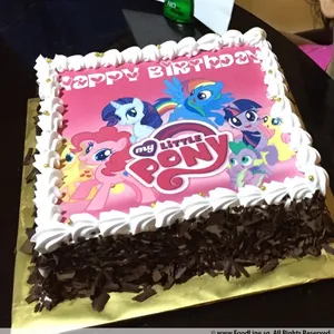 1x LITTLE PONY @$58.9 (Size : 9 Inch (12-18 pax)) (Flavours : Blackforest) (Eggless : No) (Big Candles : 3) (Small Candles : 1)