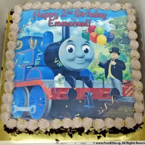 1x Thomas Party @$58.9 (Size : 9 Inch (12-18 pax)) (Flavours : Chocolate) (Eggless : No) (Big Candles : 2) (Small Candles : 1)