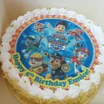 1x PAW TEAM BIRTHDAY @$58.9 (Size : 9 Inch (12-18 pax)) (Flavours : Strawberry) (Eggless : No) (Big Candles : 1) (Small Candles : 5)
