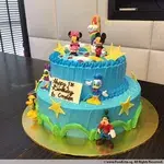 1x Mickey & Family Tier @$162 (Top Layer : Strawberry) (Bottom Layer : Chocolate) (Big Candles : 1) (Small Candles : 1)