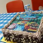 1x Robocar Birthday @$58.9 (Size : 9 Inch (12-18 pax)) (Flavours : Chocolate) (Eggless : No) (Big Candles : 1) (Small Candles : 3)