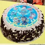 1x PAW TEAM BIRTHDAY @$58.9 (Size : 9 Inch (12-18 pax)) (Flavours : Chocolate) (Eggless : Yes) (Big Candles : 1) (Small Candles : 4)