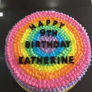 1x Rainbow Cake @$45 (Size: 9 Inches +$23.00) (Additional Fillings: None)