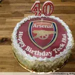 1x ARSENAL (*Price from $58.90 onward) @$58.9 (Size : 9 Inch (12-18 pax)) (Flavours : Vanilla) (Eggless : No) (Big Candles : 1) (Small Candles : 1)