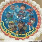 1x PAW TEAM BIRTHDAY @$58.9 (Size : 9 Inch (12-18 pax)) (Flavours : Chocolate) (Eggless : No) (Big Candles : 3) (Small Candles : 3)