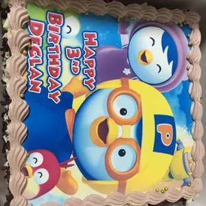 1x PORORO BIRTHDAY @$58.9 (Size : 9 Inch (12-18 pax)) (Flavours : Chocolate) (Big Candles : 1) (Small Candles : 3)