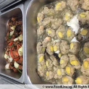 Steamed Minced Chicken w/ Mushroom & Gingko Nut in White Egg Sauce