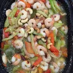 Stir Fried Prawn with Cashew Nut, Capsicum and Celery