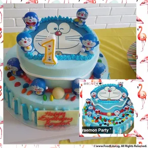1x Doraemon Party @$175 (Top Layer : Blackforest) (Bottom Layer : Chocolate) (Big Candles : 1) (Small Candles : 1)