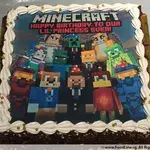 1x MINECRAFT FAMILY @$58.9 (Size : 9 Inch (12-18 pax)) (Flavours: Blackforest) (Eggless: No) (Big Candles : 1) (Small Candles : 9)