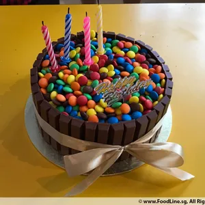1x KitKat M&Ms Chocolate Cake @$50 (Size: 7 Inches)