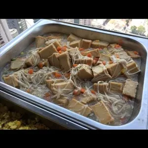Fresh Enoki Mushroom On QQ Tofu