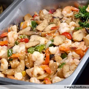 鸡腿菇蒜茸虾球(去壳) Garlic Prawn w/ Mushroom (De-Shell) (NEW)
