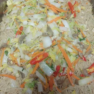 Hong Kong Noodles with Trio Mushroom (Vegetarian)