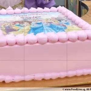 Princess Birthday (Size: 7 inch) (Flavours: Mixed fruit) (Big candles: None) (Small candles: 4) (Message on Complimentary Gift Card: Yes (do write the message in the ordering form, under comments box)) (Message on Cake (Short & Sweet): Yes (do write the message in the ordering form, under comments box))
