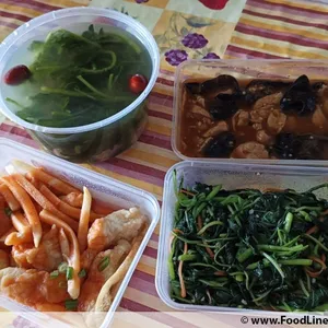 Tingkat - 3 Dishes + 1 soup/ 4 Dishes  (20 days)(Lunch)