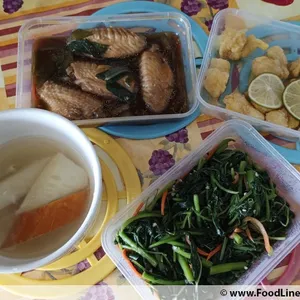 Tingkat - 3 Dishes + 1 soup/ 4 Dishes  (20 days)(Lunch)