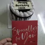 TEG08 Creamy Cookie (Size: 5 Inch) (Big Candles: 1) (Small Candles: 8) (Message On Cake (Short & Sweet): Yes (do write the message in the ordering form, under comments box)) (Complimentary Gift Card Message: (Optional): Yes (do write the message in the ordering form, under comments box))