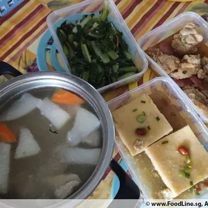 Tingkat - 3 Dishes + 1 soup/ 4 Dishes  (20 days)(Lunch)