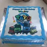 Little Bus Birthday (Size: 9 inch) (Flavours: Chocolate) (Big candles: None) (Small candles: 3) (Message on Complimentary Gift Card: No) (Message on Cake (Short & Sweet): Yes (do write the message in the ordering form, under comments box))