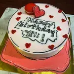 Sweet Heart (Size: Size: 7 inch) (Flavour: Strawberry) (Eggless: No) (Big Candles: 3) (Small Candles: 8) (Message on Cake (Short & Sweet): Yes (do write the message in the ordering form, under comments box)) (Message on Complimentary Gift Card: Yes (do write the message in the ordering form, under comments box))
