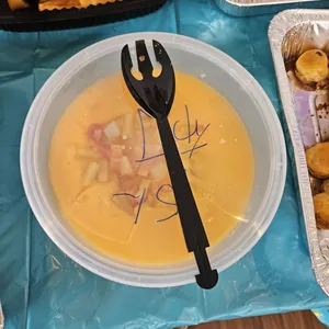 Mango cup pudding with fruit fruit cocktail