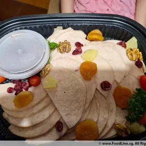 Maple Glazed Turkey Ham Platter with Orange Cranberry Compote