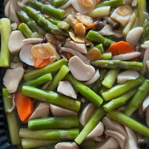 Stir Fry Crunchy US Asparagus And King Oyster Mushroom 炒脆美国芦笋和杏鲍菇