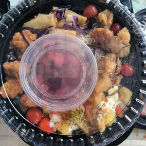 Prosperity Fortune Platter (Octopus, Spring Roll, Salad Prawn, Golden Chicken, Golden Money Bag)