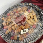 Prosperity Fortune Platter (Scallop Yam Basket, Seaweed Corn Rolls, Spring Rolls, Seasoned Baby Octopus, Golden Money Bag)