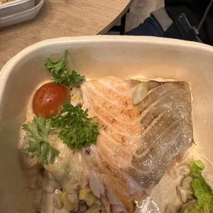 Baked Salmon Barley Tabbouleh
