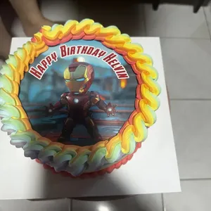 Ironman (Size: 7 Inch) (Flavour: Chocolate) (Big Candles: 1) (Small Candles: 1) (Message on Cake (Short & Sweet): Yes (do write the message in the ordering form, under comments box)) (Message on Complimentary Gift Card: Yes (do write the message in the ordering form, under comments box))