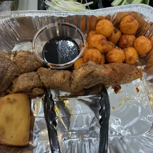 Hawker Platter <br>tauhu begerdil, sambal fish balls & otah bun