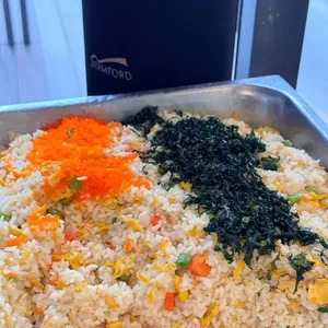 Japanese Ginger Fried Rice with Edamame & Tobiko