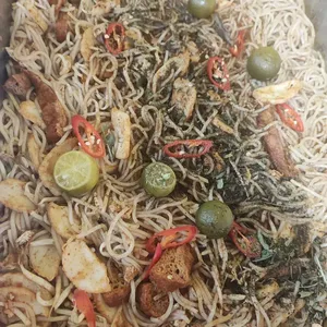 Signature Dried Laksa Thick Bee Hoon with Fish Cake and Tau Pok