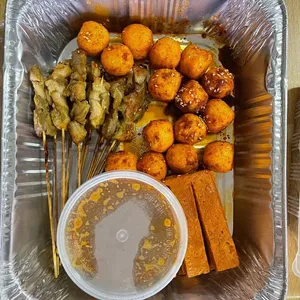 Indonesian Platter (Grilled Chicken Satay, Otah Otah & Sambal Fish Balls)