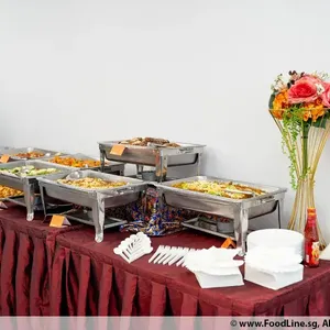 2nd Menu COmbination (70 pax)
-Oven baked honey chicken
- Sweet and sour fish
-Four season vegetables
- Sambal Fish Ball
- Hong Kong noodles
- Fruit cocktail with longan
- Mini cream puff 
- Tropical fruit punch