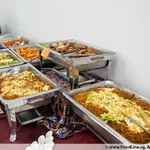 2nd Menu COmbination (70 pax)
-Oven baked honey chicken
- Sweet and sour fish
-Four season vegetables
- Sambal Fish Ball
- Hong Kong noodles
- Fruit cocktail with longan
- Mini cream puff
- Tropical fruit punch